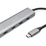 Digitus Hub 4 Θυρών USB 3.1 με σύνδεση USB-C Γκρι DA-70246