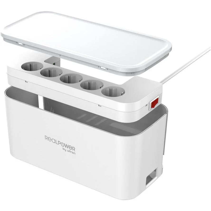 RealPower PowerBox 522 Πολύπριζο 5 Θέσεων με 2 USB-A, USB-C, Διακόπτη και Καλώδιο 1.5m 410861 - Image 1