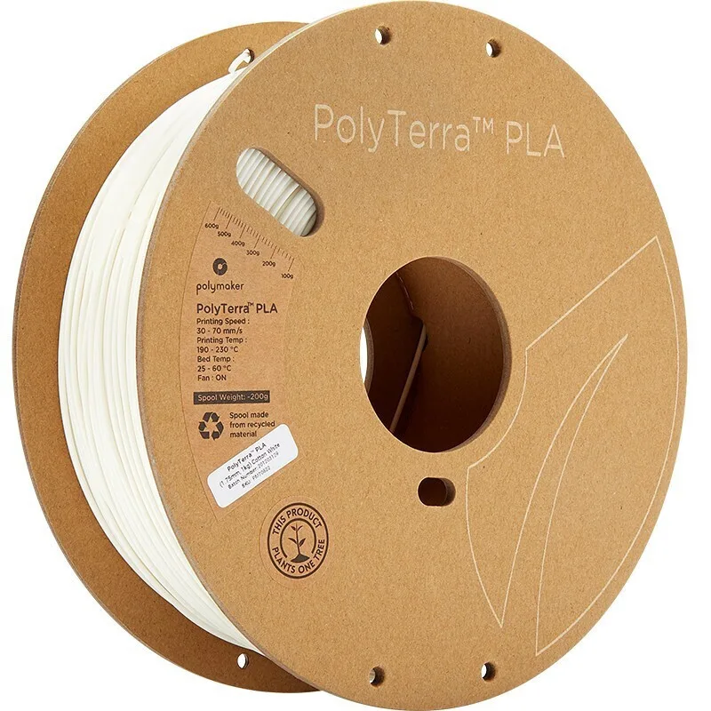 20230406100248_polymaker_polyterra_pla_3d_printer_filament_1_75mm_cotton_white_1kg_70822.jpeg Polymaker Polyterra PLA 3D Printer Filament 1.75mm Cotton White 1kg 70822 1τμχ (Spool) - Image 1