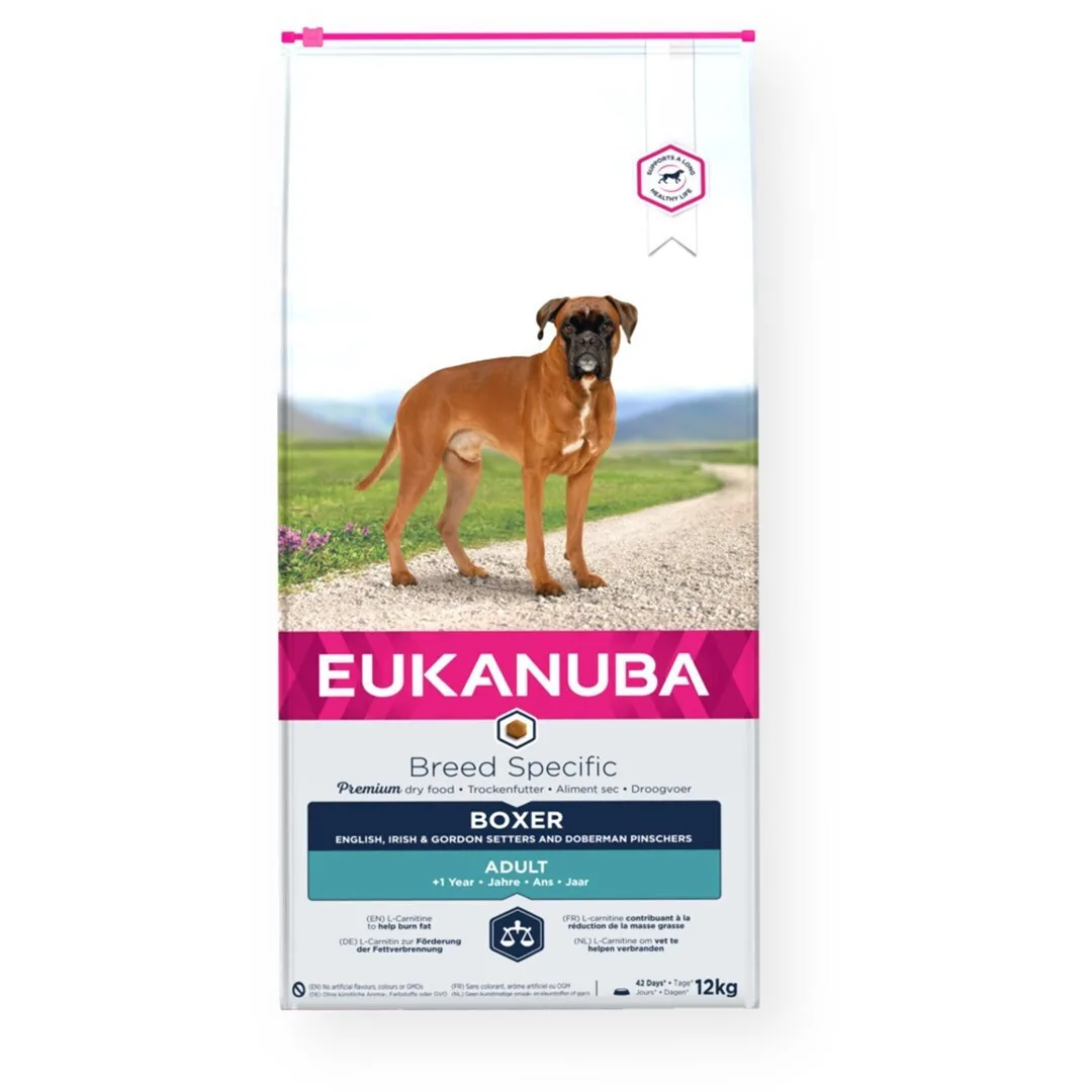 Eukanuba Adult Boxer 12kg Ξηρά Τροφή για Ενήλικους Σκύλους Μεσαίων Φυλών με Κοτόπουλο και Καλαμπόκι - Image 1