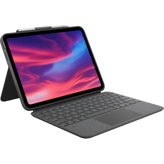 Logitech Combo Touch Flip Cover με Πληκτρολόγιο στα Αγγλικά UK Oxford Grey (iPad 2022 10.9'') - Image 1