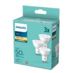 Philips Λάμπες LED 4.7W για Ντουί GU10 Θερμό Λευκό 380lm 3τμχ 929003038633