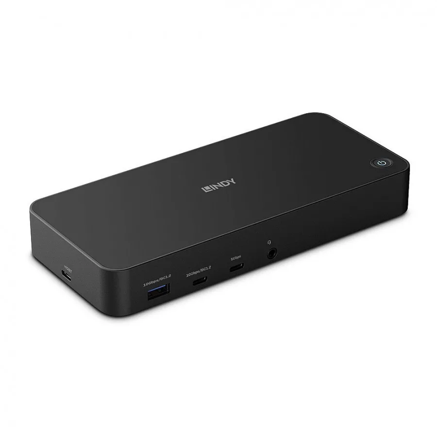 Lindy USB-C Docking Station με HDMI/DisplayPort 4K PD Ethernet και σύνδεση 3 Οθονών Μαύρο (43366) - Image 1