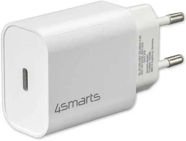 4Smarts Φορτιστής Χωρίς Καλώδιο με Θύρα USB-C 20W Power Delivery Λευκός (Voltplug) - Image 1