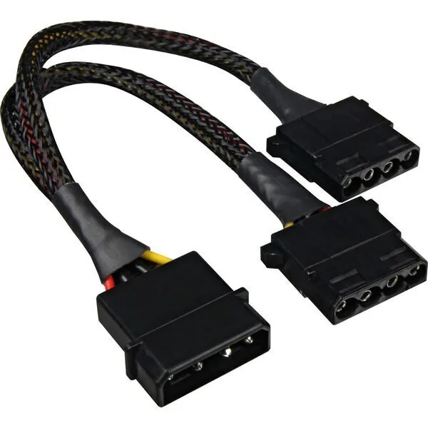 Sharkoon 4-Pin Molex - 2x 4-Pin pwm Cable 0.15m Μαύρο - Image 1