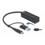 DeLock Hub 4 Θυρών USB 3.2 με σύνδεση USB-C / USB-A 63828