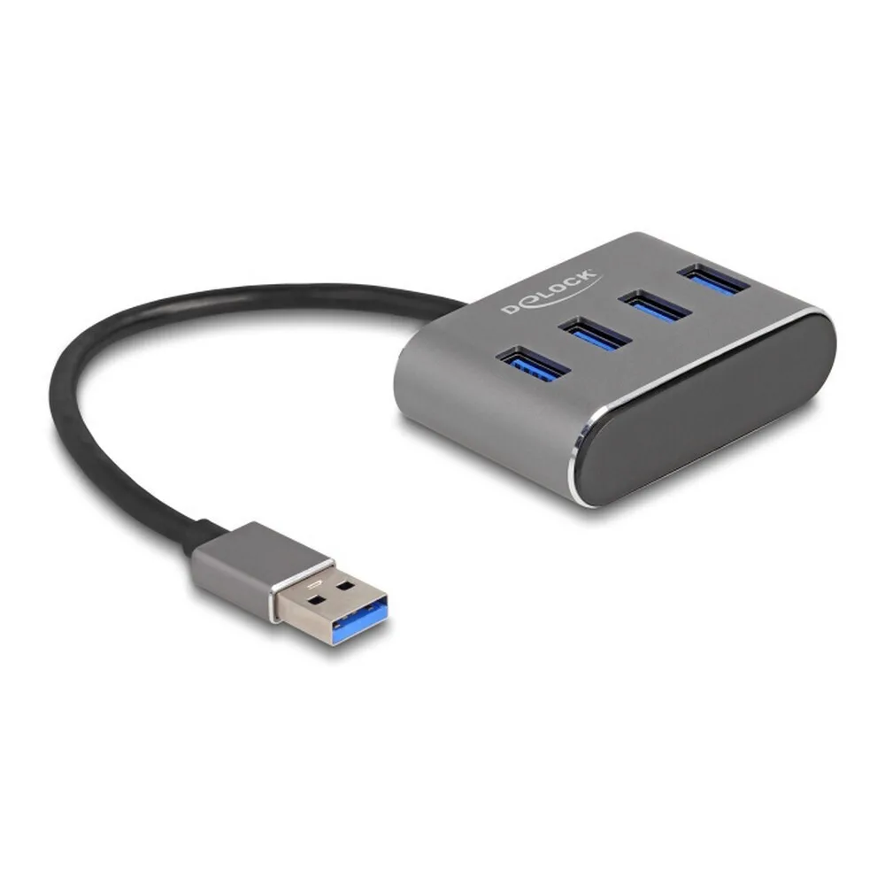 DeLock Hub 4 Θυρών USB 3.2 με σύνδεση USB-A Γκρι 63190 - Image 1