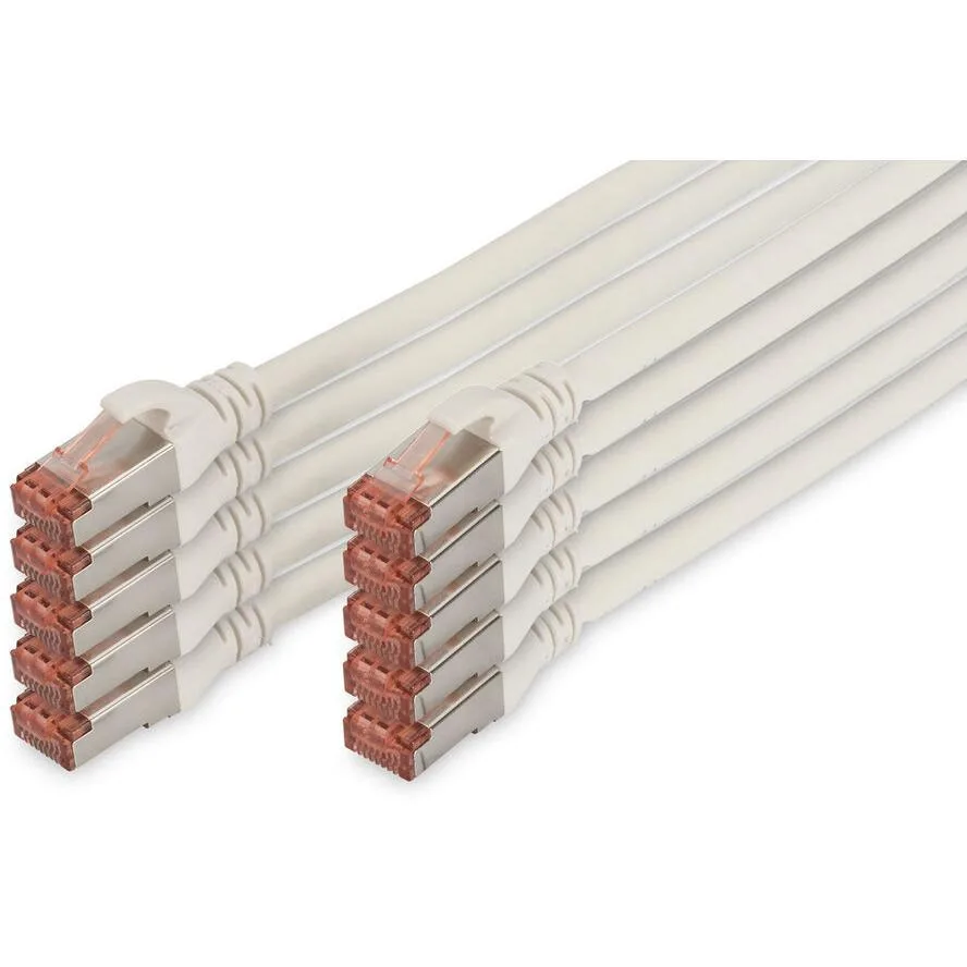Digitus S/FTP Cat.6 (Gigabit) Καλώδιο Δικτύου Ethernet 3m Λευκό 10τμχ DK-1644-030-WH-10 - Image 1