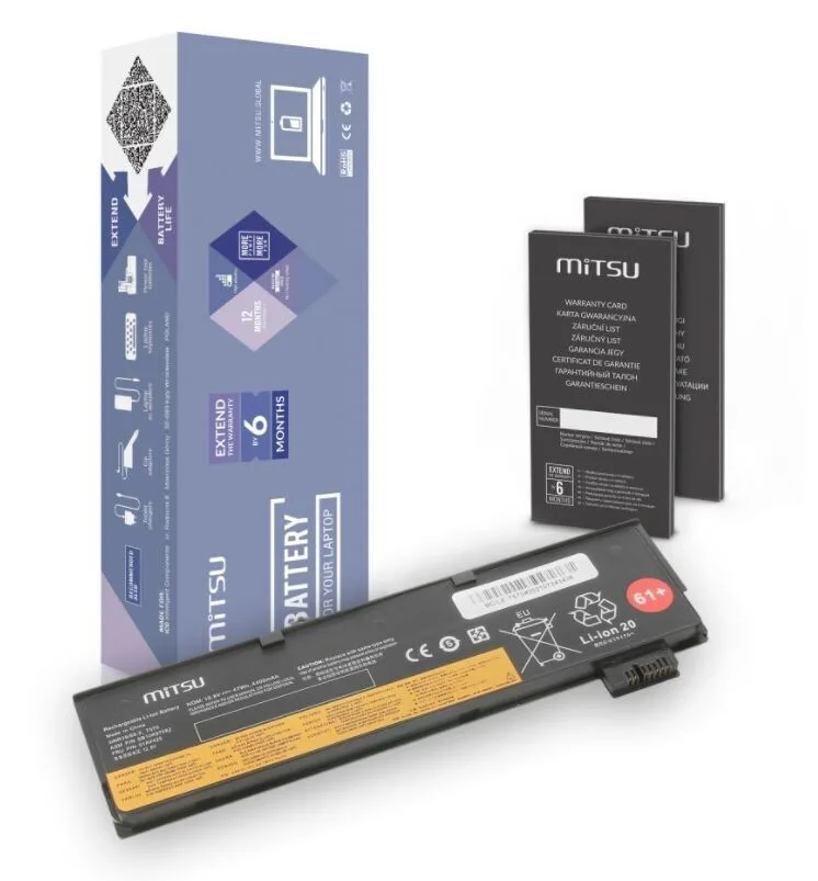 Mitsu Lenovo 01av425 Battery 4400mah 47wh 10.8v - Image 1