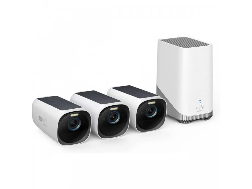 20230613113255_eufy_eufycam_3_s330_olokliromeno_systima_cctv_wi_fi_me_control_hub_kai_3_asyrmates_kameres_t88723w1.jpeg Eufy Σύστημα Παρακολούθησης EufyCam 3 S330 3 Ασύρματων Καμερών IP 8MP με Control Hub T88723W1 - Image 1