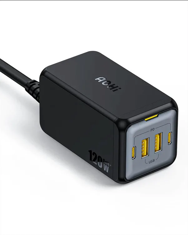 20230614122237_fortistis_choris_kalodio_me_2_thyres_usb_a_kai_2_thyres_usb_c_120w_power_delivery_mayros_aohi_magcube_aoc_c006.jpeg Φορτιστής Χωρίς Καλώδιο GaN με 2 Θύρες USB-A και 2 Θύρες USB-C 120W Power Delivery Μαύρος (AOHi Magcube AOC-C006) - Image 1