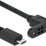 DeLock USB 2.0 Cable micro USB-A female - USB-B male Μαύρο 1m (85246)