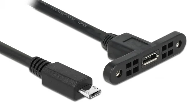 DeLock USB 2.0 Cable micro USB-A female - USB-B male Μαύρο 1m (85246) - Image 1
