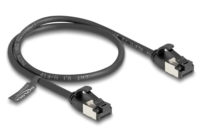 DeLock U/FTP (STP) Cat.8.1 Καλώδιο Δικτύου Ethernet 0.5m Μαύρο 80182 - Image 1