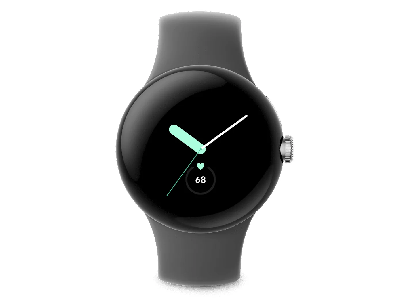Google Pixel Watch LTE Stainless Steel 41mm με eSIM και Παλμογράφο (Polished Silver case/Charcoal Active band) - Image 1