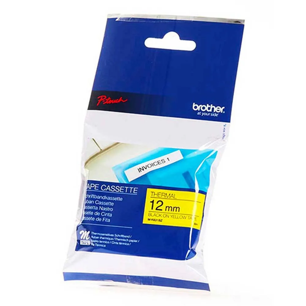 Brother P-Touch Ταινία Ετικετογράφου 8m x 12mm σε Κίτρινο Χρώμα M-K631BZ - Image 1