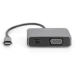 Digitus Μετατροπέας USB-C male σε VGA / mini DisplayPort female Γκρι 1τμχ DA-70825