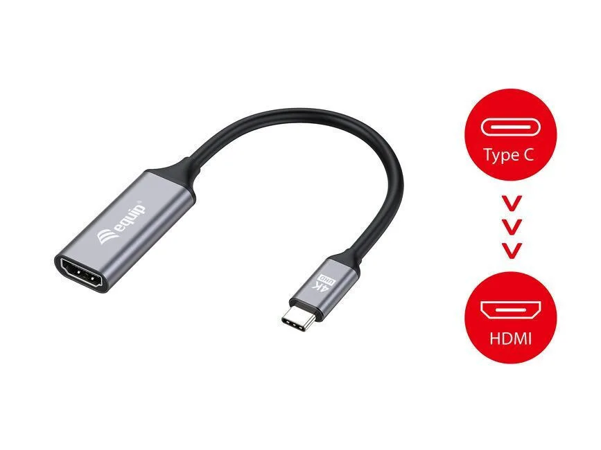 20230712143155_equip_metatropeas_usb_c_male_se_hdmi_female_gri_133491.jpeg Equip Μετατροπέας USB-C male σε HDMI female Γκρι 1τμχ 133491 - Image 1