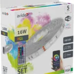 Avide Αδιάβροχη Ταινία LED 12V RGB Φως 5m με Τροφοδοτικό & Τηλεχειριστήριο 15.001.0976