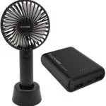 RealPower Ανεμιστηράκι Χειρός USB Επαναφορτιζόμενο 1200mAh Μαύρο 375356