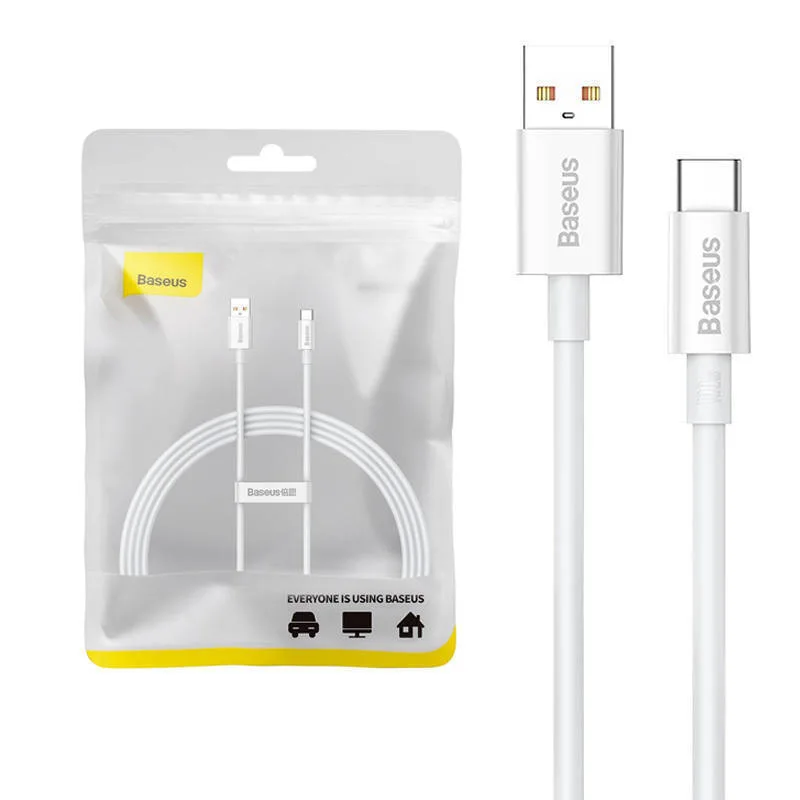 Baseus Superior USB 2.0 Cable USB-C male - USB-A 100W PD Λευκό 1.5m P10320102214-02 - Image 1