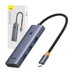 Baseus UltraJoy Hub 4 Θυρών USB 3.0 με σύνδεση USB-C Γκρι B0005280A813-03