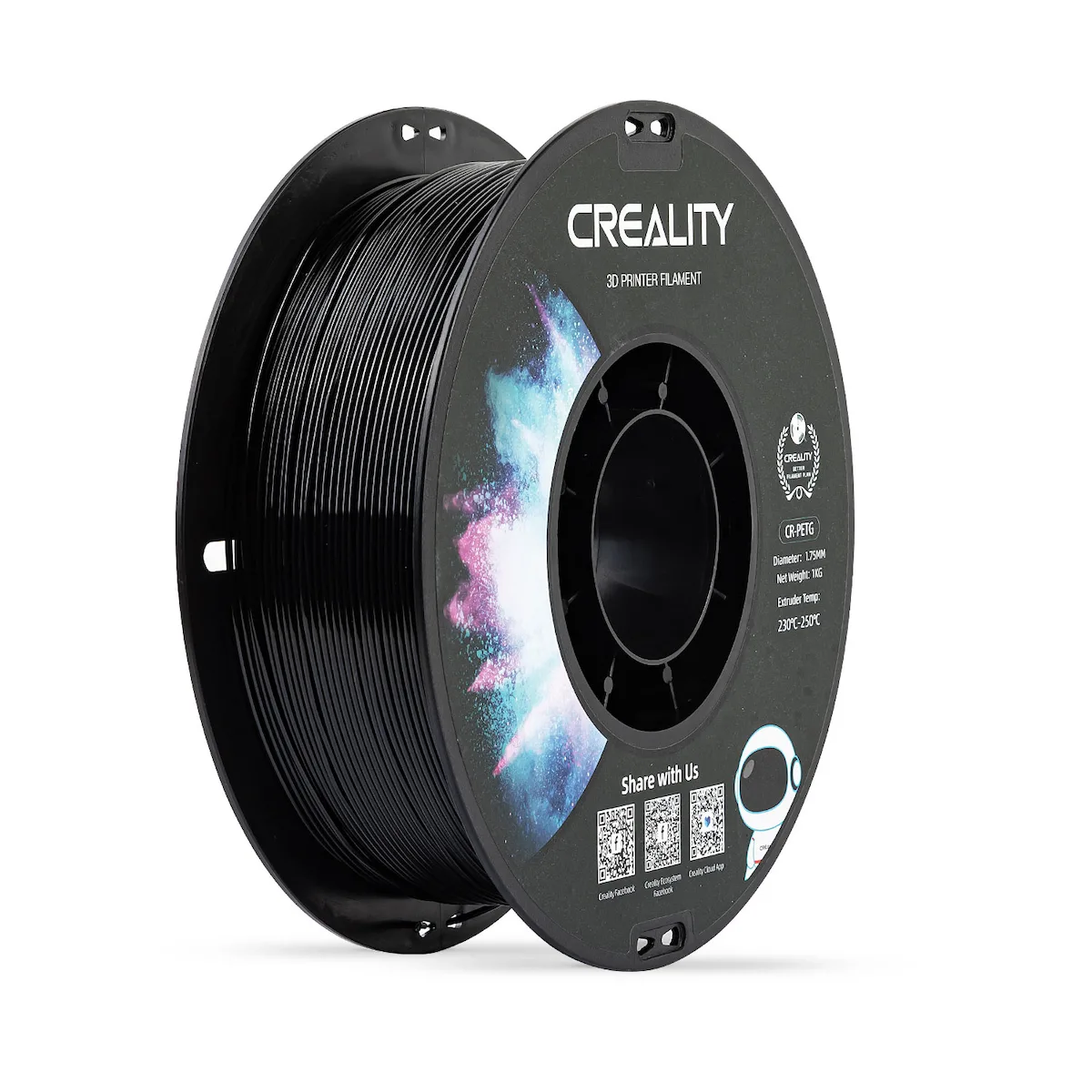 20230814112954_creality3d_petg_3d_printer_filament_1_75mm_mayro_1kg_3301030035.jpeg Creality3D PETG 3D Printer Filament 1.75mm Μαύρο 1kg 3301030035 1τμχ (Spool) - Image 1