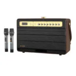 W-King Ηχείο Karaoke με Ασύρματα Μικρόφωνα K6L Καφέ