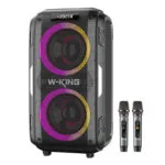 W-King Ηχείο Karaoke με Ασύρματα Μικρόφωνα και Εφέ Φωτισμού T9 Pro Μαύρο