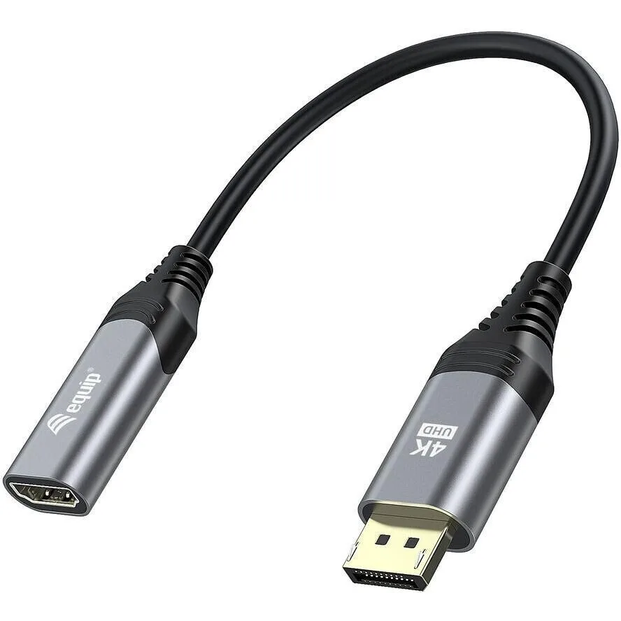 Equip Cable DisplayPort male - HDMI female 0.15m Γκρι (133446) - Image 1