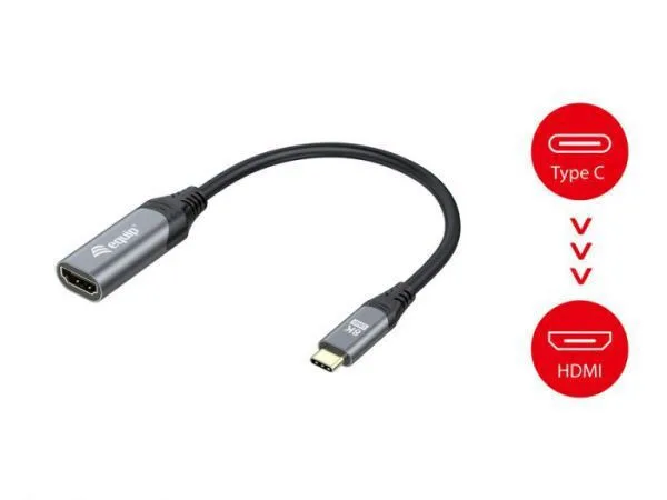 Equip Μετατροπέας USB-C male σε HDMI female Γκρι 1τμχ 133492 - Image 1