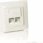 Equip Διπλή Πρίζα Δικτύου RJ45 με Πλαίσιο Τύπου Cat5 σε Λευκό Χρώμα 125725