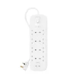 Belkin Πολύπριζο Aσφαλείας 8 Θέσεων με 2 USB-C, Διακόπτη και Καλώδιο 2m SRB004CA2M