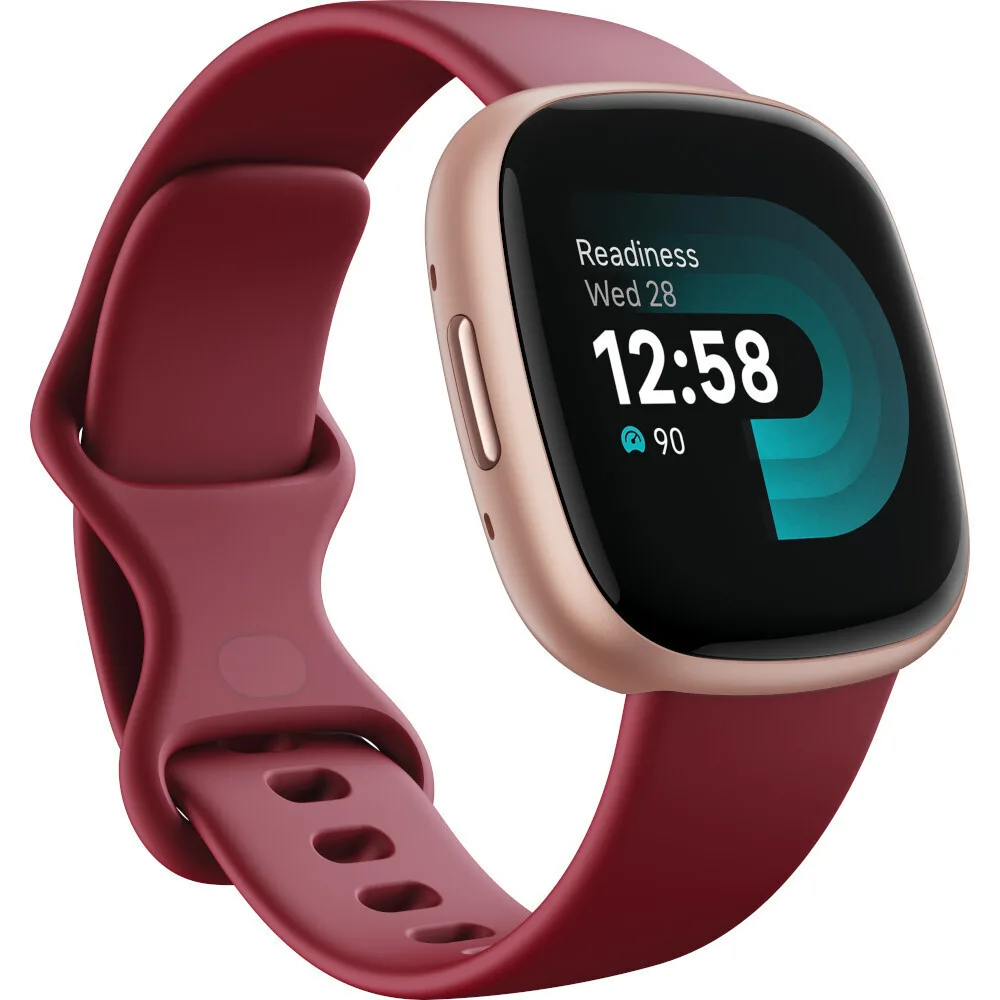 Fitbit Versa 4 Aluminium 41mm Αδιάβροχο Smartwatch με Παλμογράφο (Beet Rose) - Image 1