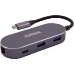 Nilox USB-C / USB-A Docking Station με 4K PD Ethernet Γκρι (NXDSUSBC02)