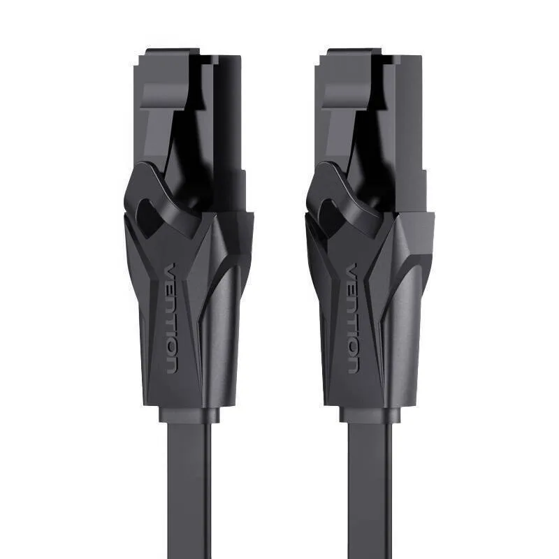 Vention Flat U/UTP Cat.6 (Gigabit) Καλώδιο Δικτύου Ethernet 1m Μαύρο IBABF - Image 1