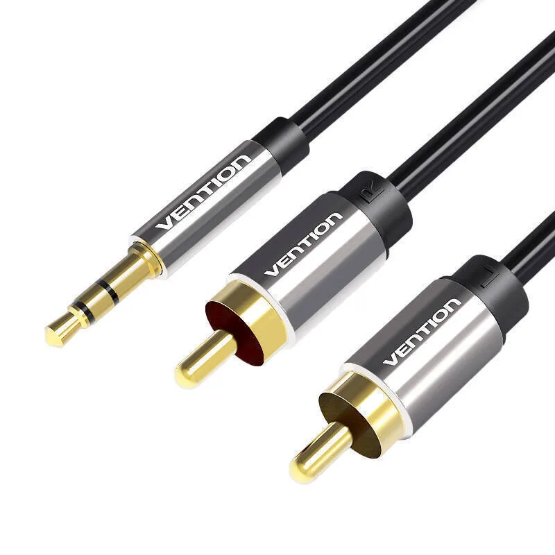 Vention Καλώδιο Ήχου 3.5mm male - 3.5mm male Μαύρο 1.5m με Επίχρυσους Ακροδέκτες BCFBG - Image 1