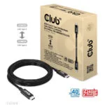 Club3D USB 2.0 Cable USB-C male - USB-C 240W PD Μαύρο 3m CAC-1579
