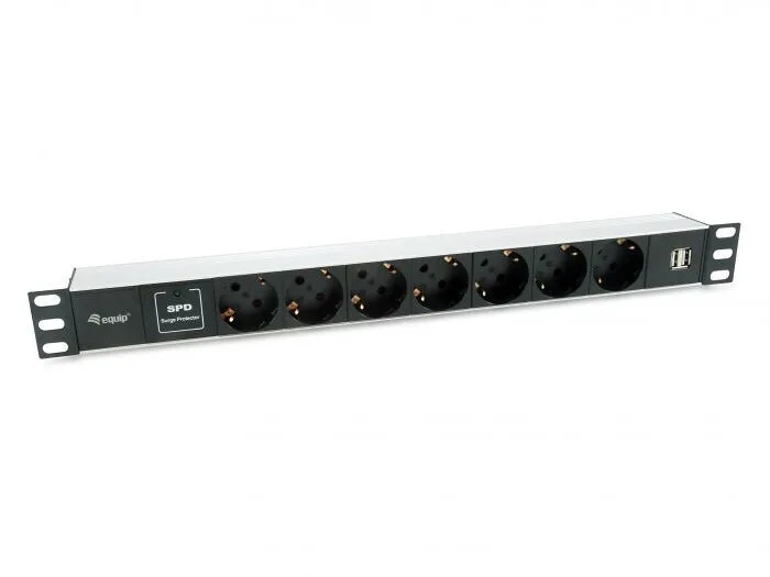 Equip Πολύπριζο 7 Θέσεων με USB-A και Καλώδιο 8m 333315 - Image 1