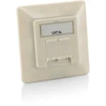 Equip Μονή Πρίζα Δικτύου RJ45 με Πλαίσιο Τύπου Cat6 σε Λευκό Χρώμα 125775