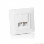 Equip Διπλή Πρίζα Δικτύου RJ45 με Πλαίσιο Τύπου Cat5 σε Λευκό Χρώμα 125721