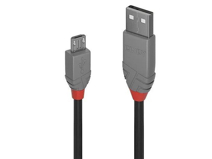 Lindy Anthra Line Regular USB 2.0 to micro USB Cable Μαύρο 1m (36732) - Image 1