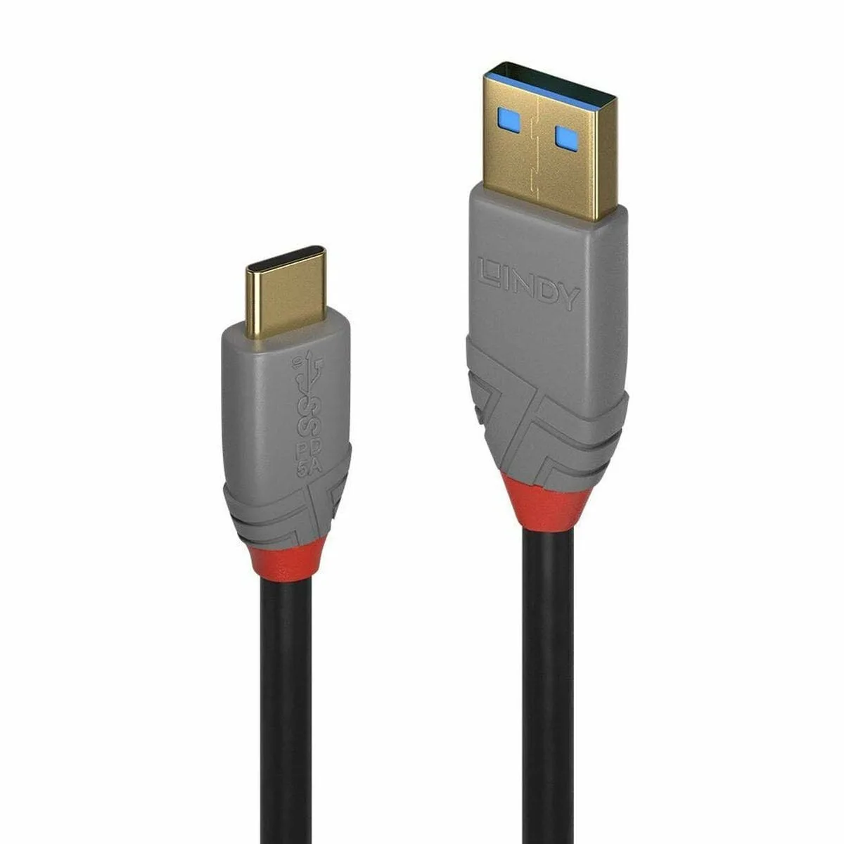 Lindy USB 2.0 Cable USB-C male - USB-A 100W PD Μαύρο 0.5m 36910 - Image 1