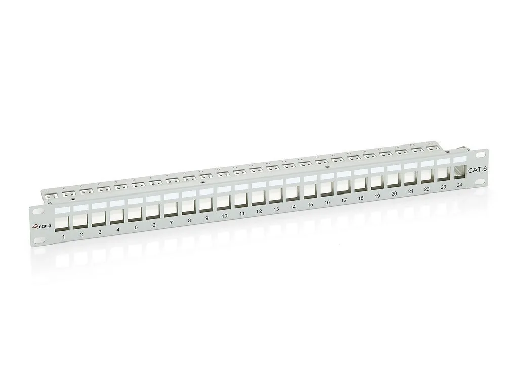20240122133330_equip_patch_panel_keystone_gia_rack_19_cat6_767124.jpeg Equip Patch Panel Keystone για Rack 1U 19" cat6 Γκρι 767124 - Image 1