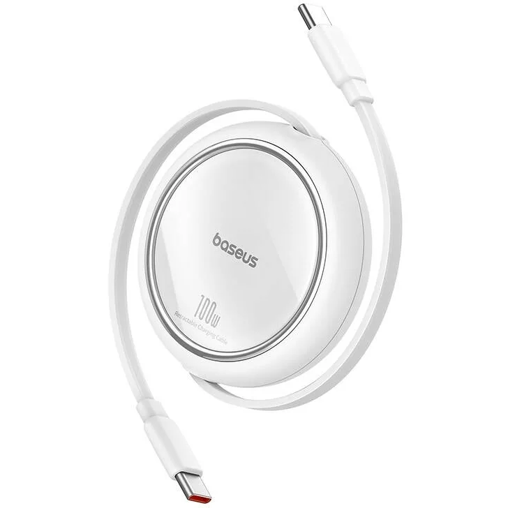 Baseus Free2Draw Retractable USB 2.0 Cable USB-C male - USB-C 100W PD Λευκό 1m P10364500211-00 - Image 1