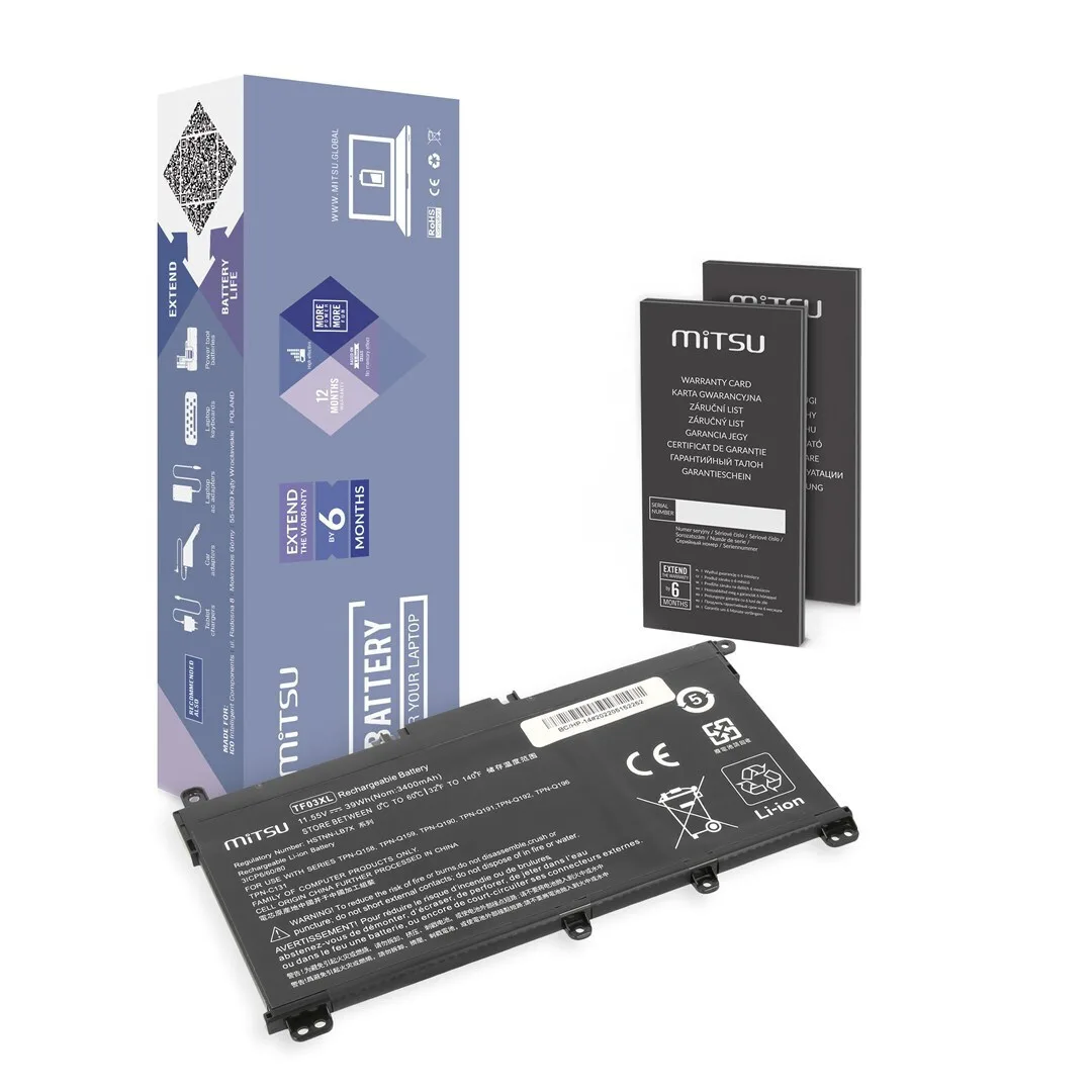 Mitsu Συμβατή Μπαταρία για HP Pavilion HP 14-BP, Pavilion 14 15 με 3400mAh (BC/HP-14) - Image 1
