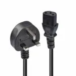 Lindy Type G (UK) - IEC C13 Cable 2m Μαύρο 30433
