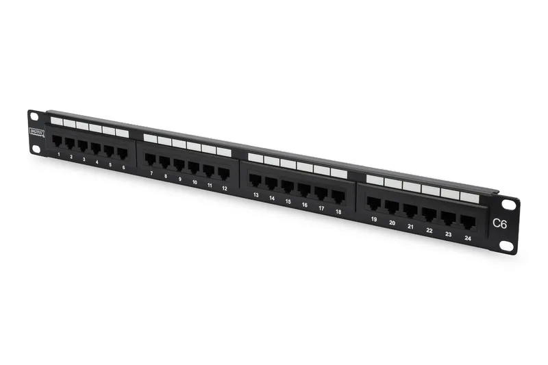 Digitus Cat 6 Patch Panel για Rack 1U 19" 24 Θυρών cat6 Μαύρο DN-91624U-EC - Image 1