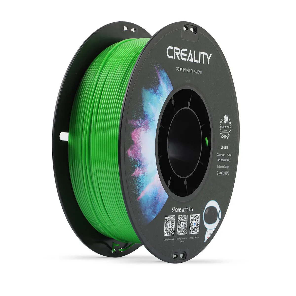 20240216163949_creality3d_tpu_3d_printer_filament_1_75mm_prasino_1kg_3301040037.jpeg Creality3D TPU 3D Printer Filament 1.75mm Πράσινο 1kg 3301040037 1τμχ (Spool) - Image 1