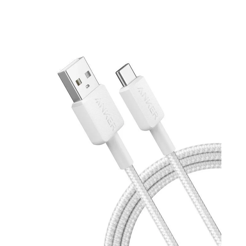 Anker USB 2.0 Cable USB-C male - USB-A 15W PD Λευκό 1.8m A81H6G21 - Image 1